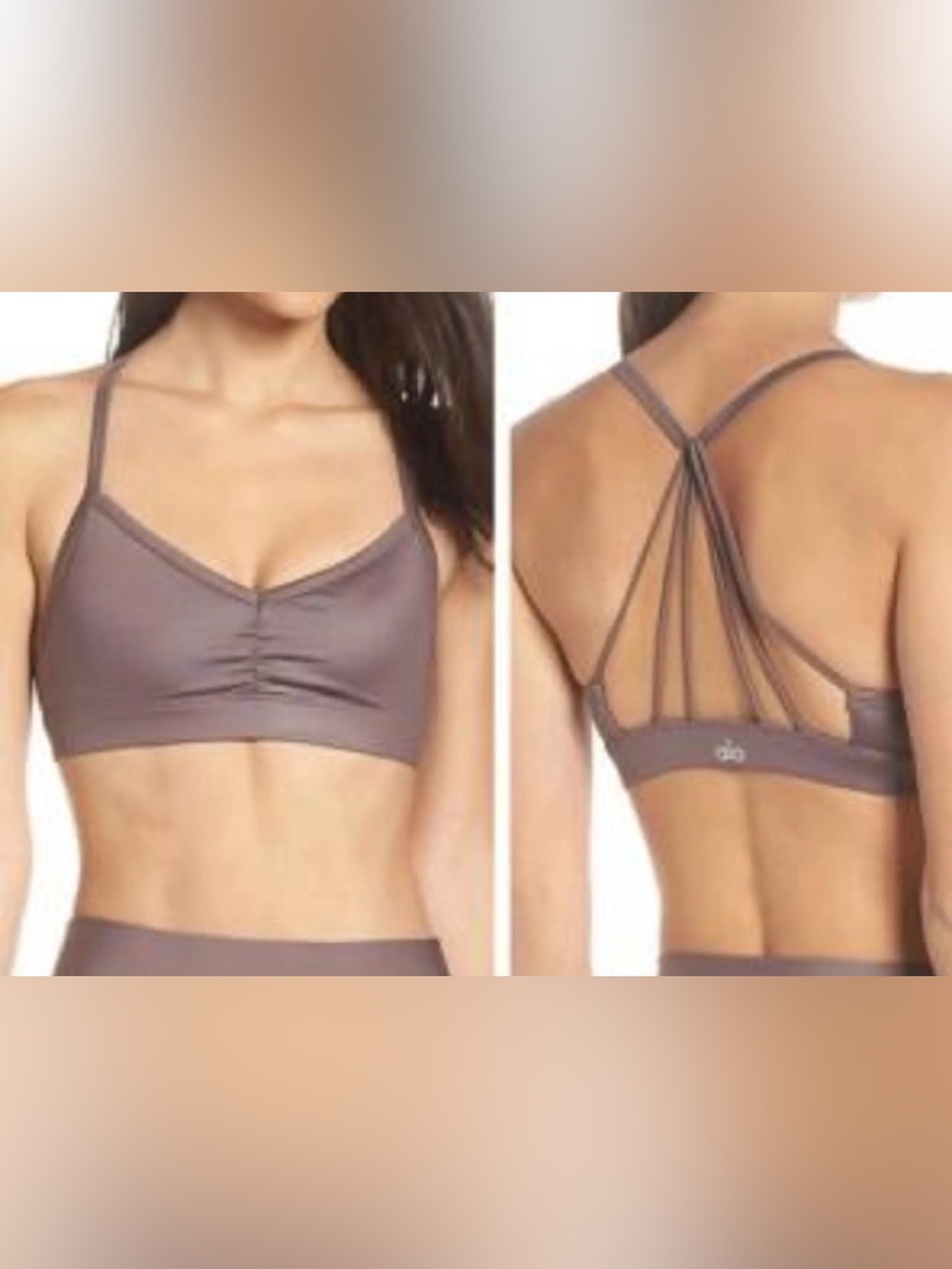 ALO Yoga Strappy Back Bralette in Mauve XS